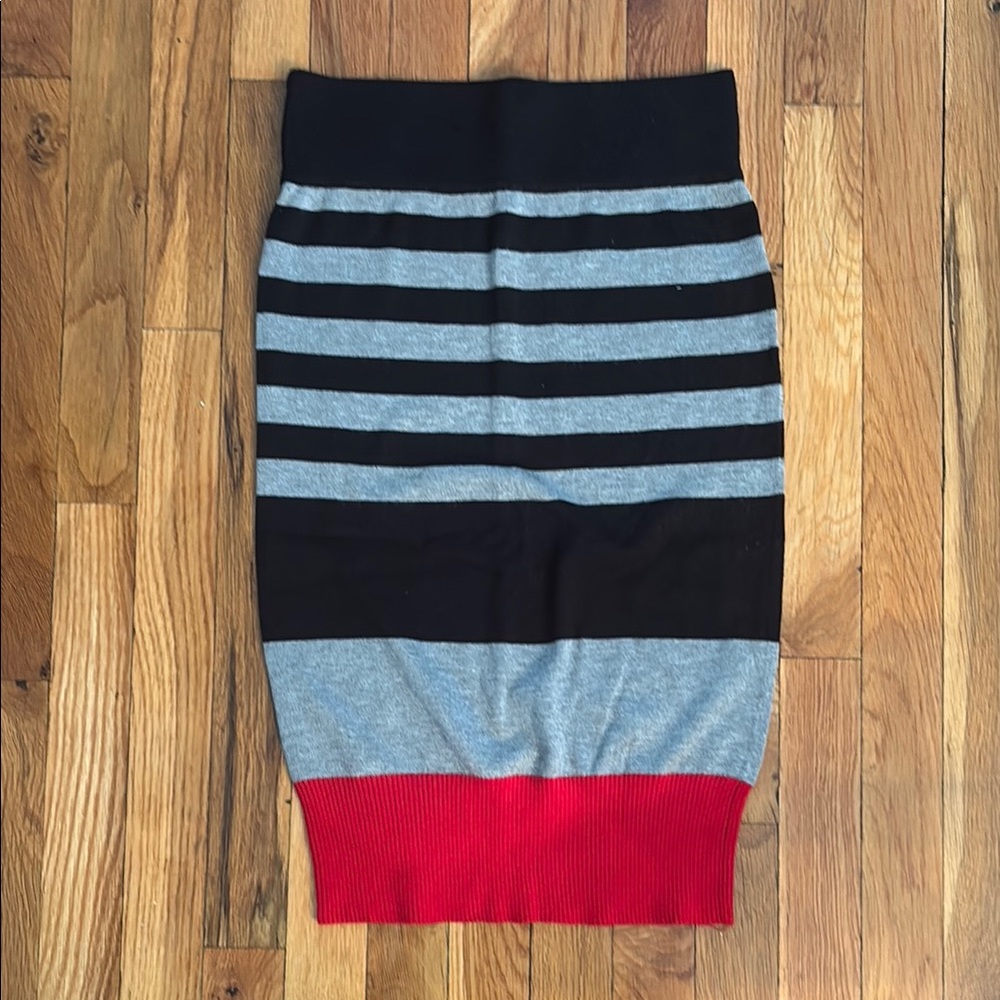 Derek Heart Black and Gray Ribbed Pencil Skirt